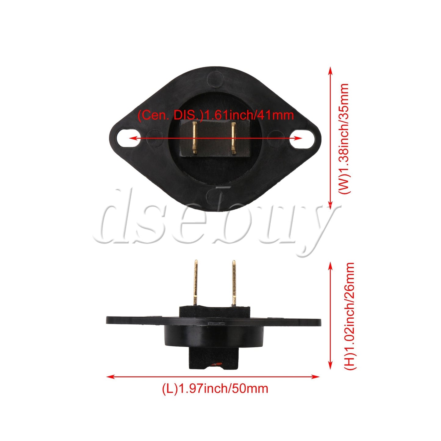 ya 26 2 Pieces Plastic Dryer Thermistor Replacement for DC32-00007A Black
