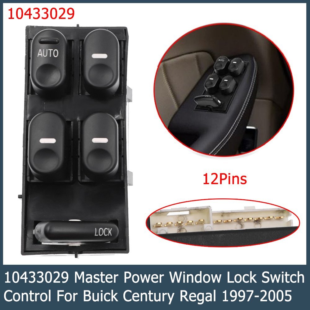 ya 1 8.5.3 Front Master Power Window Lock Switch Driver Side Left for Buick Century Regal