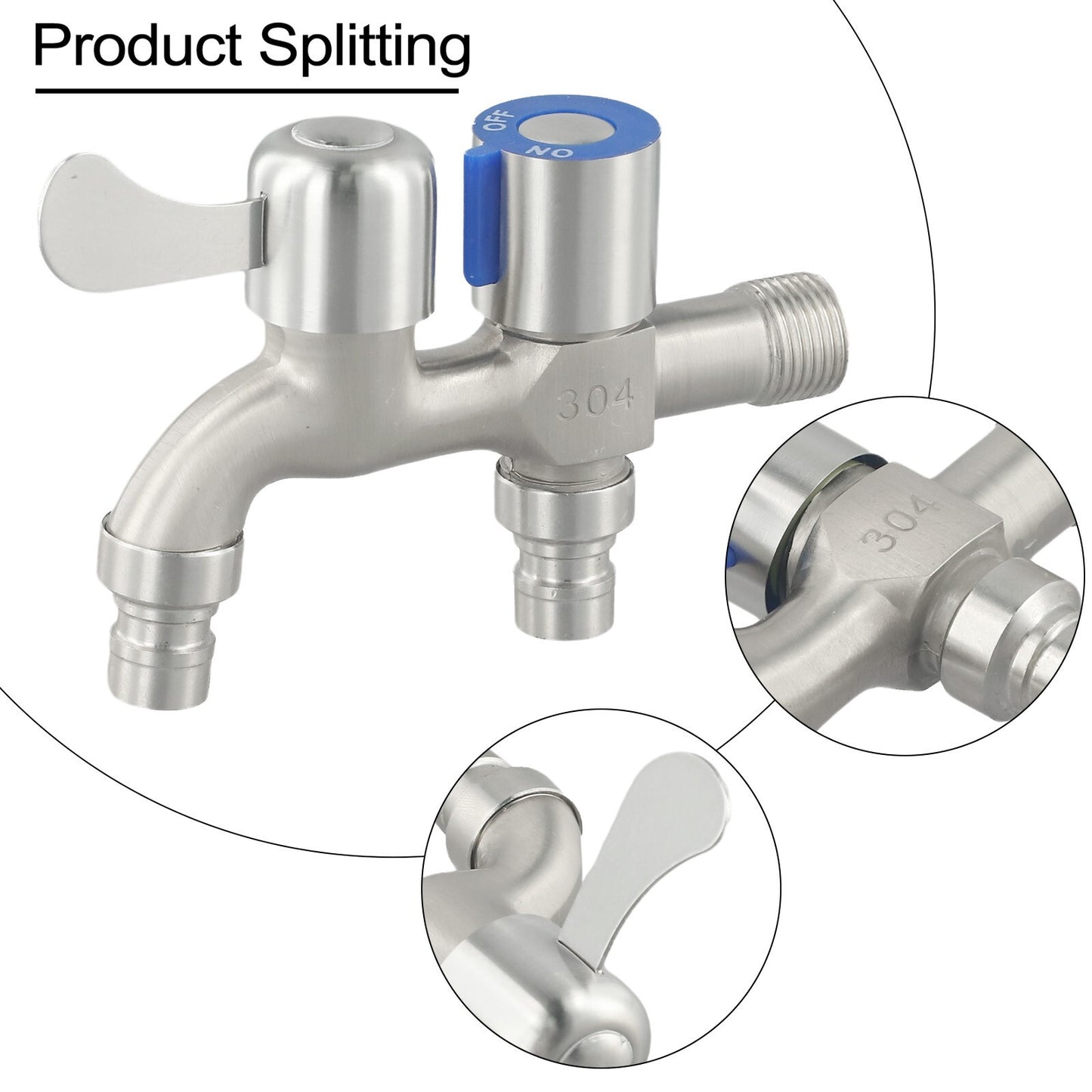 ya 14 G1/2 Stainless Steel DoubleOpen Washing Machine Faucet QuickOpen Mop Pool Faucet