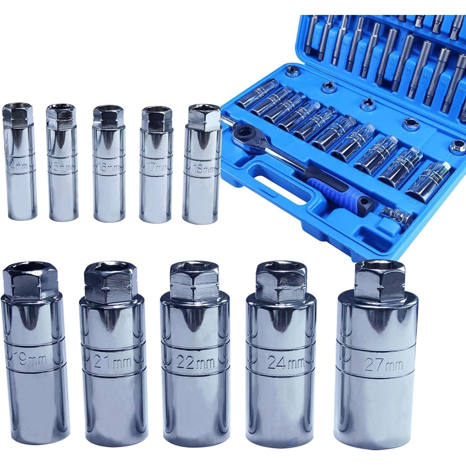 ya 2 6.29 43-Piece Steering Hub Suspension Shock Absorber Strut Nut Removal Tool Socket Set
