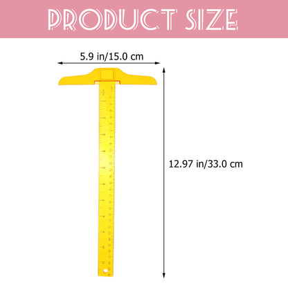 ya 14 2 Pcs T Shape Ruler Double Scale Ruler Tailoring Rulers Sewing Clear