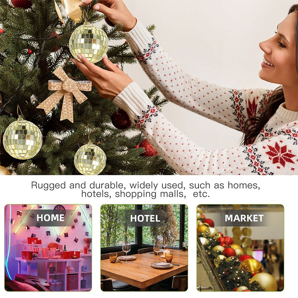 ya 25 12pcs Mirror Disco Tree Hanging Party Glass Pendants