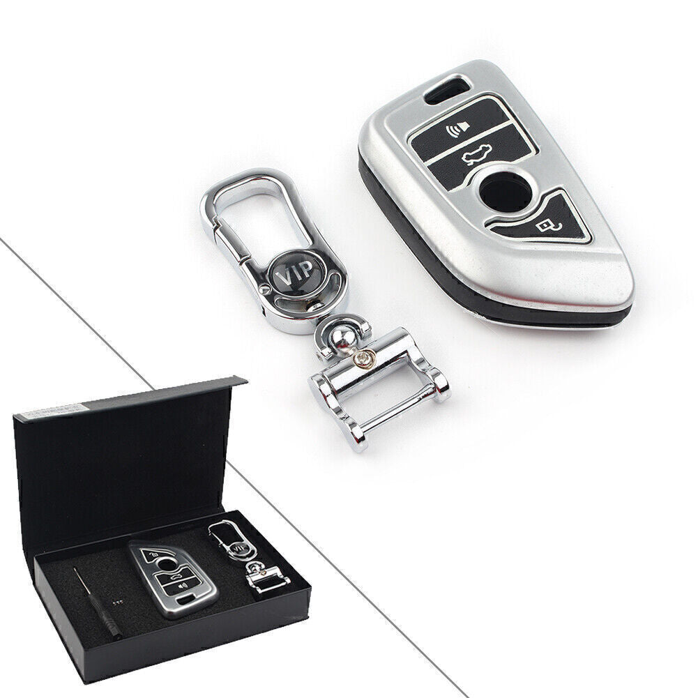 ya 10 5.28 for Smart 4 Button Metal Silver Key Shell Case Cover Fit for BMW X Series X1 X5 X6.