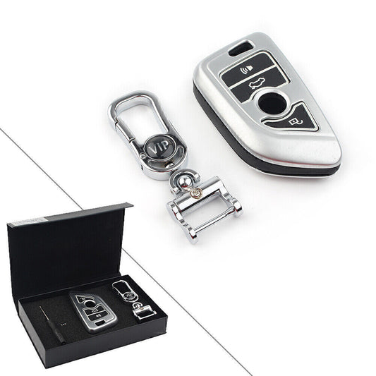 ya 10 5.28 for Smart 4 Button Metal Silver Key Shell Case Cover Fit for BMW X Series X1 X5 X6.