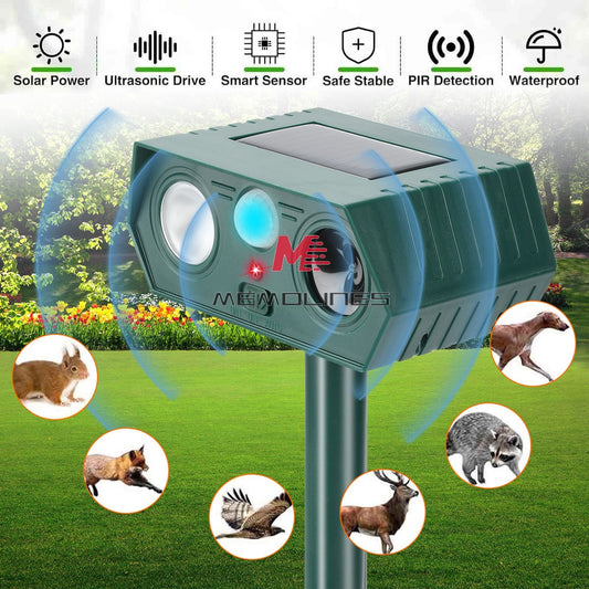 ya 14 2 Pack Solar Ultrasonic Animal Repellent Dog Cat Skunk Deer Raccoon For Garden