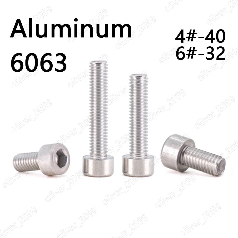 Aluminum Alloy 6063 Hex Socket Bolts Cap Head Screws DIN912 4# 6#