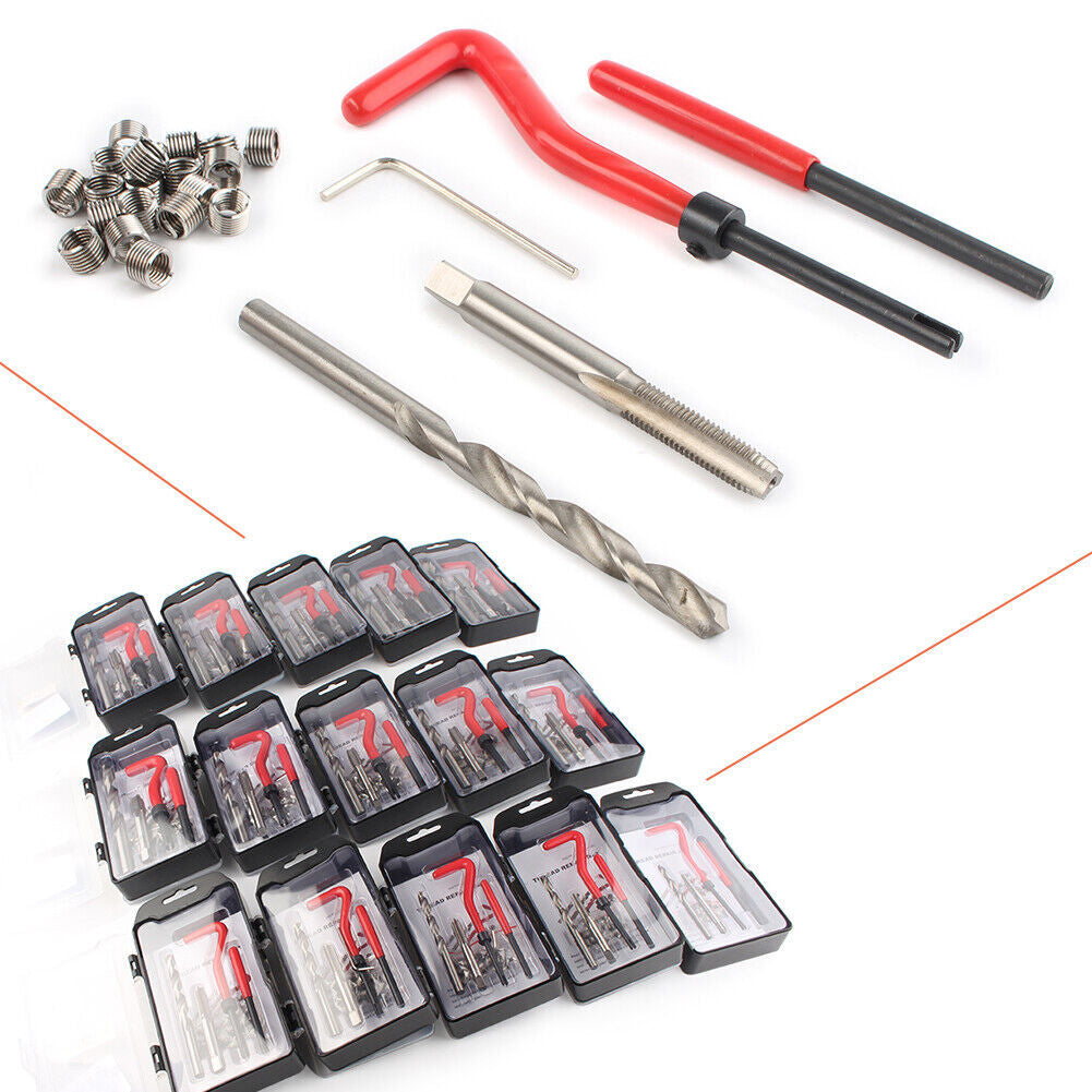 ya 5 8.7 15PCS M10 x 1.25 Metric Thread Repair Install Tool Insert Kit M10 Helicoil Coil