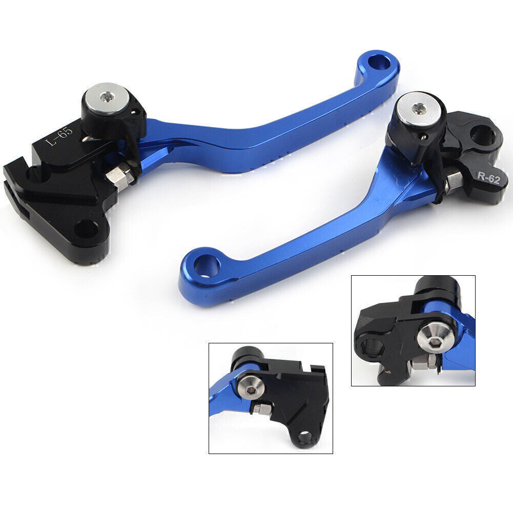 ya 2 7.15 Pivot Brake Clutch Levers Fit for Yamaha WR 250F WR 450F 2001-16 WR250F WR450F Blue