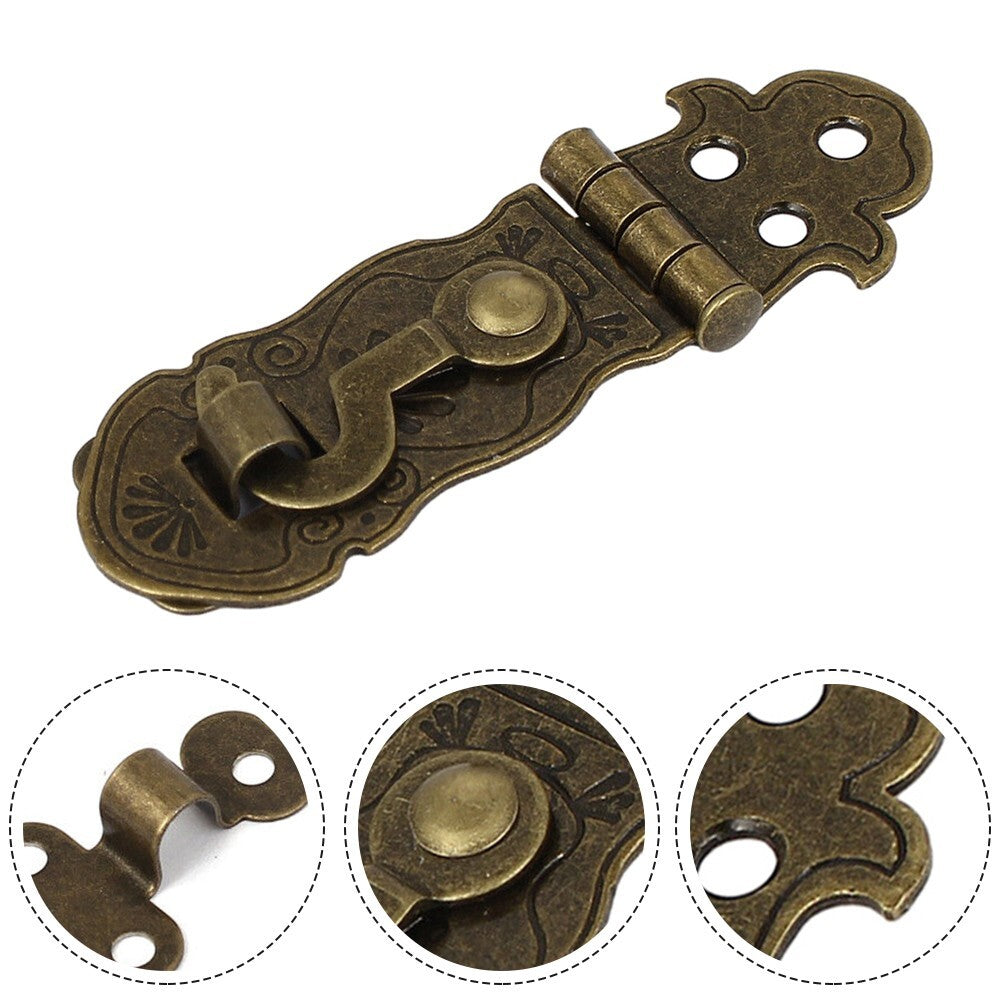 ya 14 Vintage Style Bronze Tone Lock Chest Box Clasp Hasp Latch for Wooden Furniture