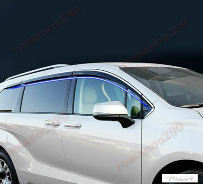 ya 5 8.7 For Toyot@a for SIENNA 21-23 Black & Chrome Window Visor Vent Shades Sun Rain Guard