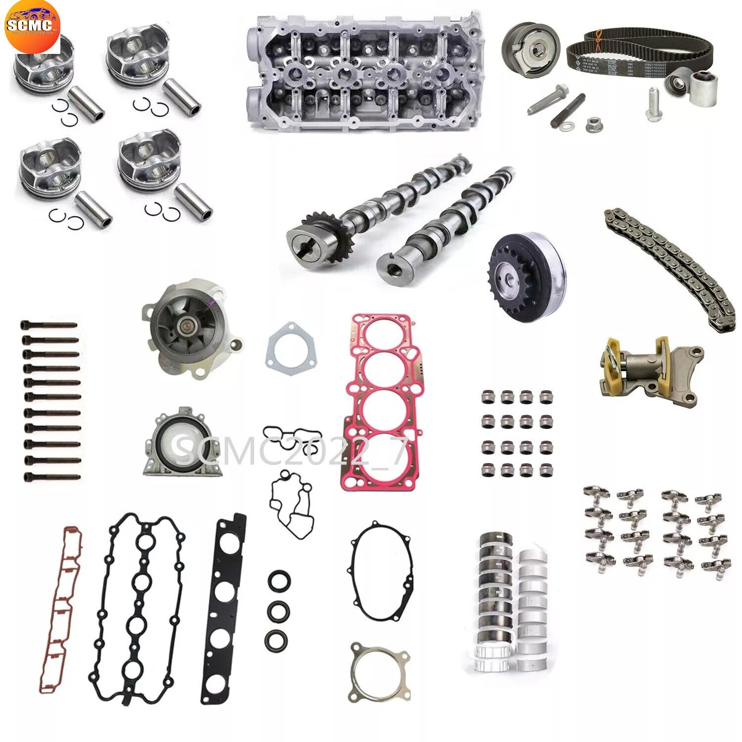 ya 27 7.2 2.0T Cylinder Head Timing Piston Repair Rebuilding Kit for VW for AUDI AXX BWA BPY