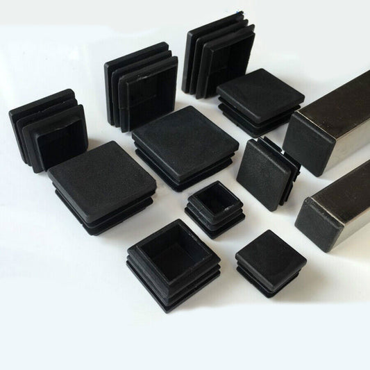 Square Plastic Black Blanking End Cap Tube Pipe Insert Plug Bung 10x10~100x100mm