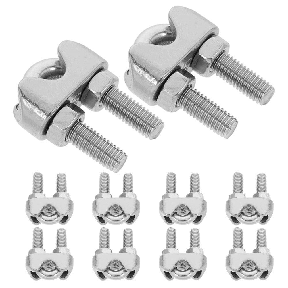 ya 26 10 Pcs Stainless Steel U-shaped Rope Clamp Clamps for Wire Cable