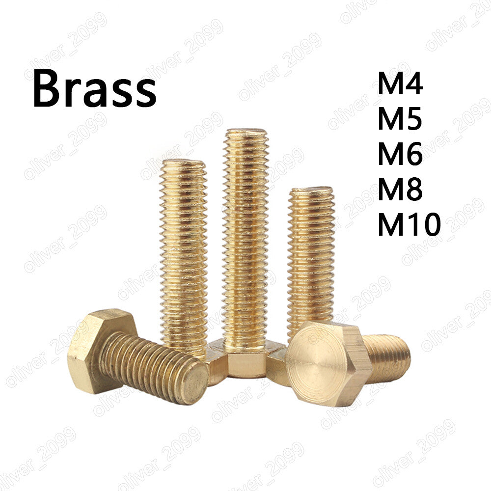 M4 M5 M6 M8 M10 Solid Brass Hexagon Bolts Hex Head Cap Screws DIN933