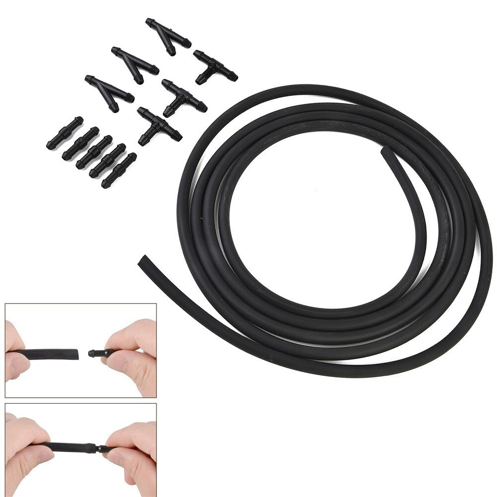 ya 5 8.7 Car Windshield Washer Hose + Connector Kit T-Piece Tube Pipe Splitter Connector