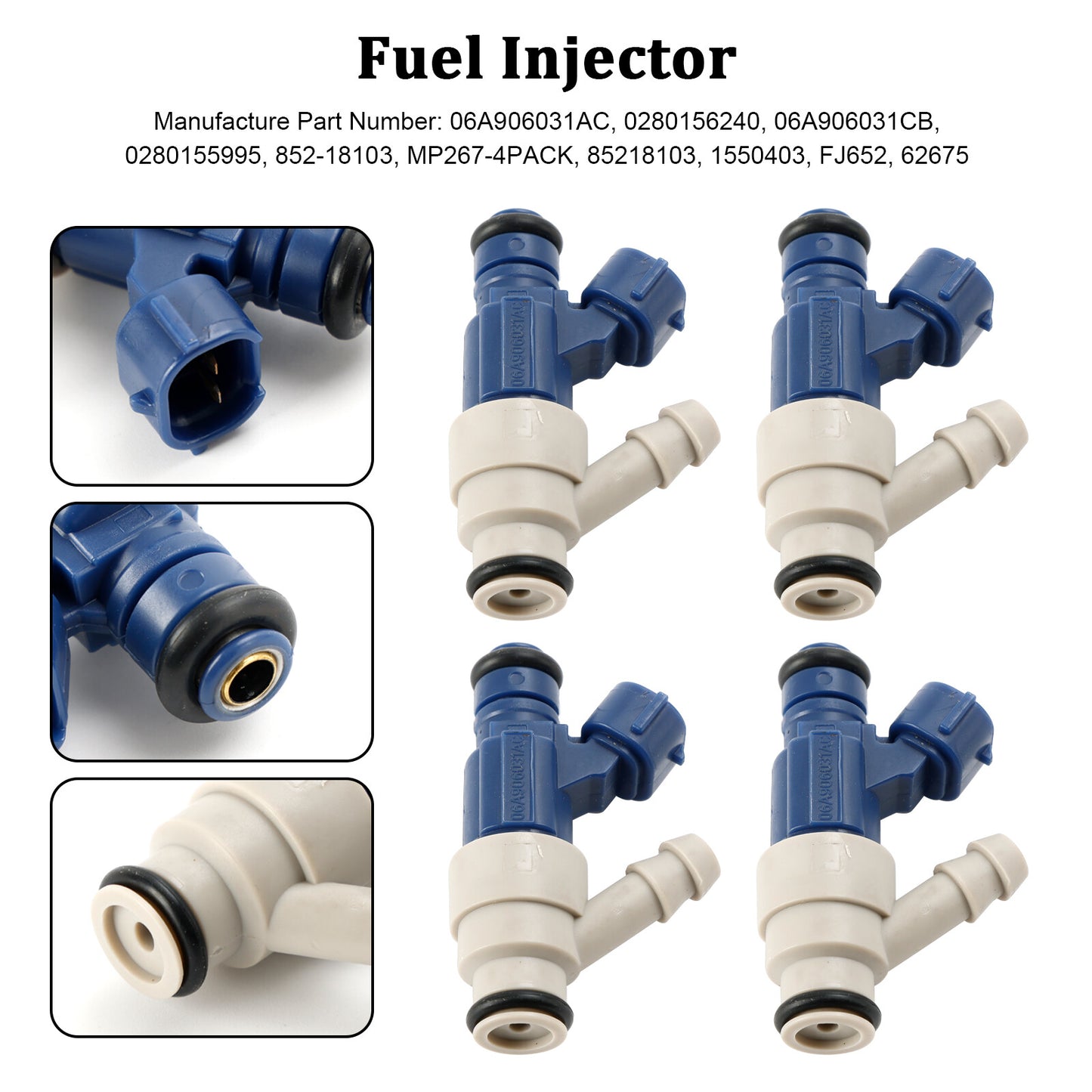 ya 1 8.5.4 4PCS Fuel Injector 0280155995 for VW for Golf Beetle for Jetta 2.0L I4 2000-05