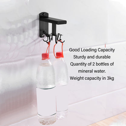 ya 25 Black Kitchen Utensil Hanger With 6 Hooks 360 De Rotatable Kitchen Hook