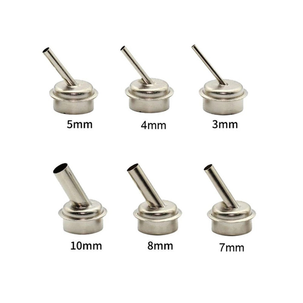 ya 25 6pcs 45 Bent Curved Heat Nozzles For QUICK 861DW Hot Air Rework Station 3-10mm