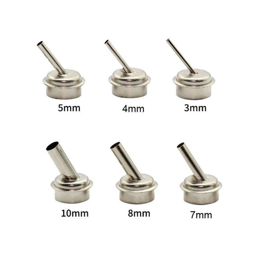 ya 25 6pcs 45 Bent Curved Heat Nozzles For QUICK 861DW Hot Air Rework Station 3-10mm