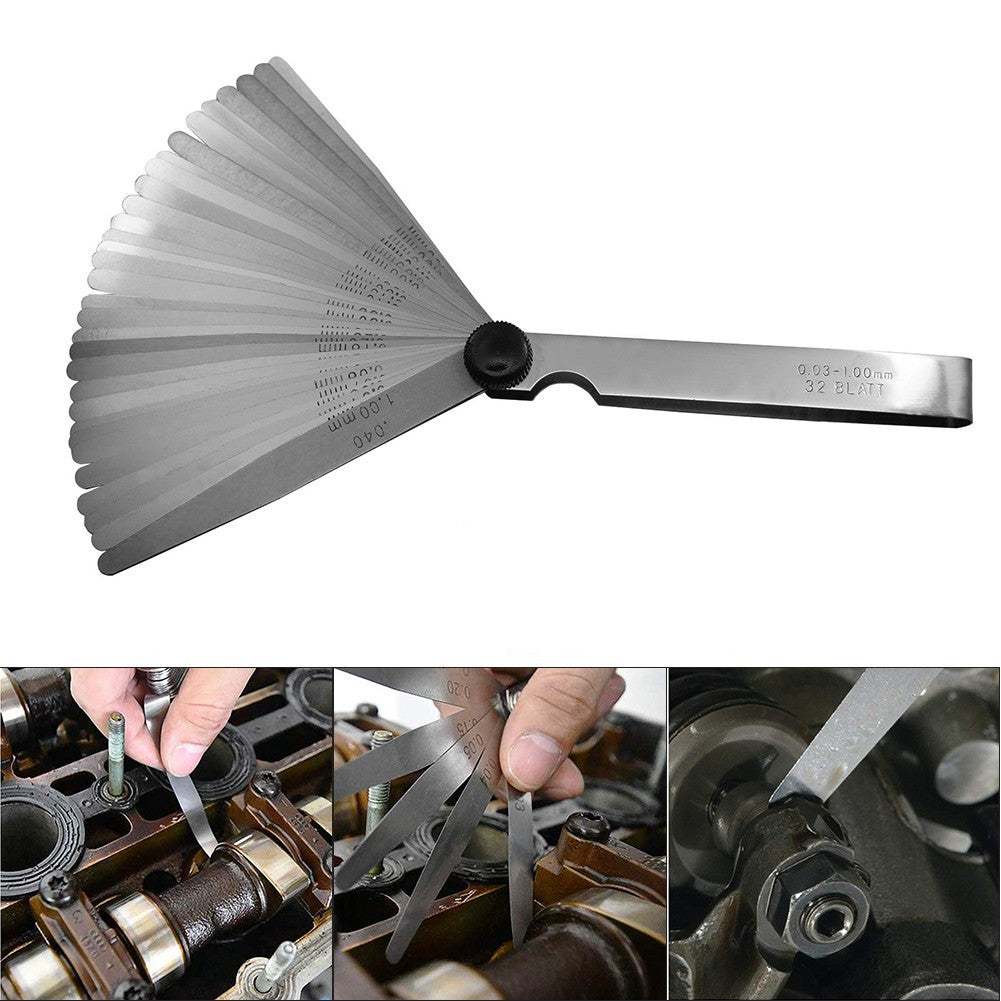 ya 2 7.14 32pc Feeler Gauge Stainless Steel Measuring Tool Set 0.001-0.04\ 0.03-1.00mm