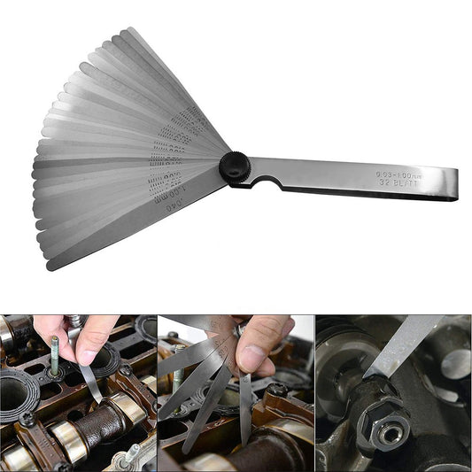 ya 2 7.14 32pc Feeler Gauge Stainless Steel Measuring Tool Set 0.001-0.04\ 0.03-1.00mm