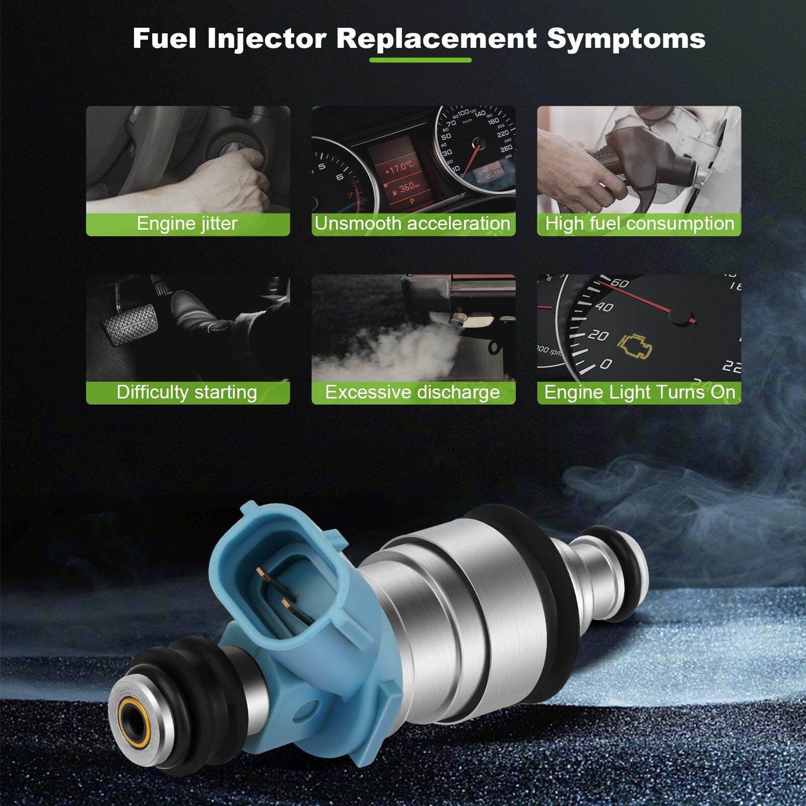 ya 1 8.12 baidi 6x Fuel Injectors for Avalon 1995-1999 for Solara 1999-2003 3.0L
