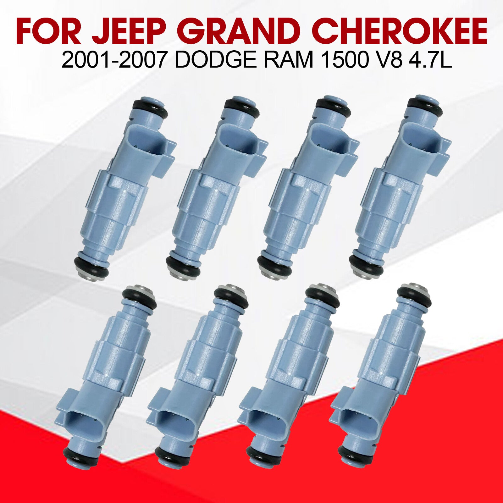 ya 1 8.5.1 Fuel Injectors Gas Set Of 8 for Jeep Grand Cherokee 2001-07 for Dodge for Ram 1500 V8