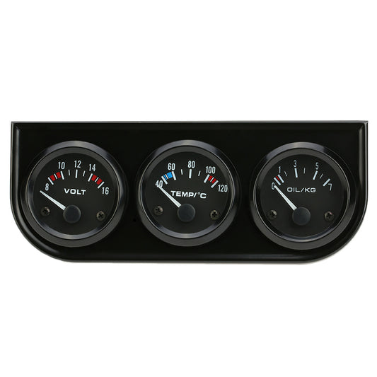 ya 2 6.26 Triple AUTO Gauge Kit Amp Temp Oil Car & Truck Parts Automotive 3in1 B4G0