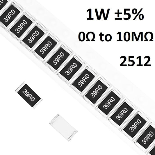 2512 SMD/SMT Resistors 1W Chip Resistance ©I5%- Range of 0´Î to 10M´Î