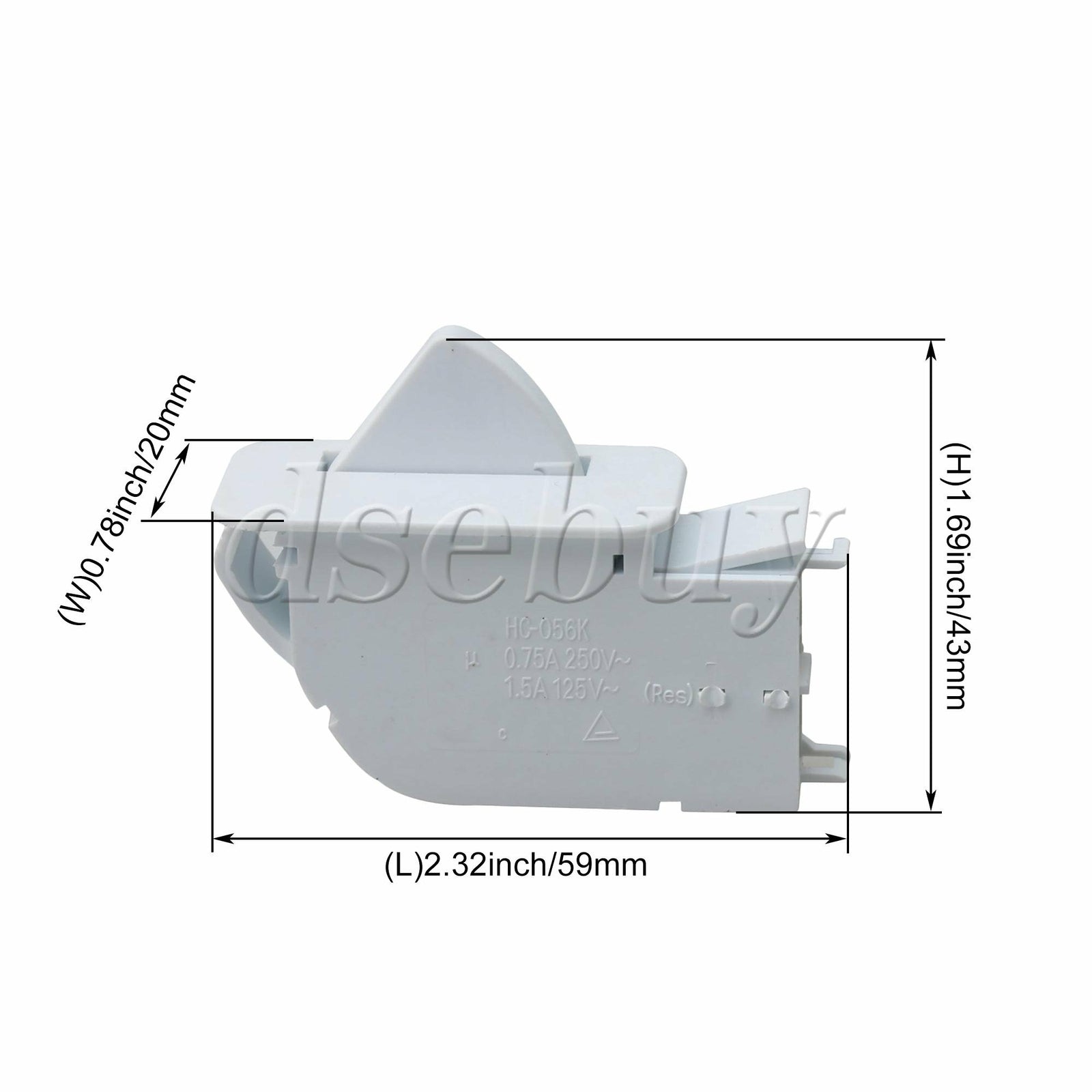 ya 26 2 Pieces White Plastic 6600JB1010A Reigerator Door Parts Push Button Switch