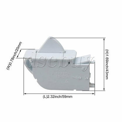 ya 26 2 Pieces White Plastic 6600JB1010A Reigerator Door Parts Push Button Switch