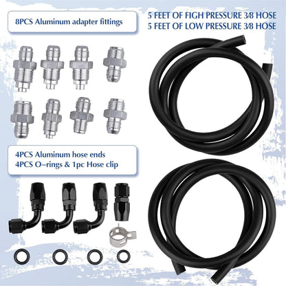 ya 5 8.7 551082 Universal Power Steering Pump Hose Kit for LS Swap LS1 LS3