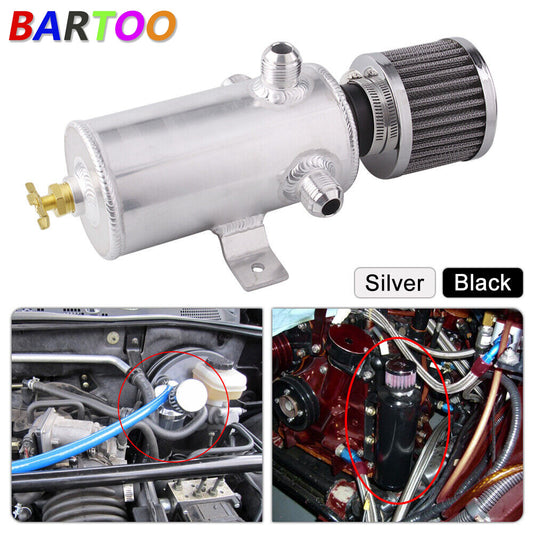 ya 27 6.21 750ml Reservoir 3-AN10 port Aluminum Oil Catch Tank Can Baffled Breather Filter