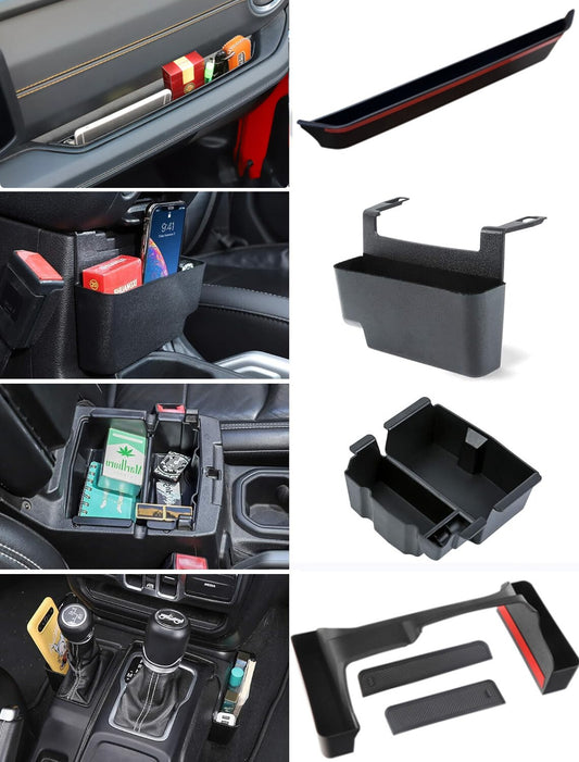 ya 2 6.26 4Pack Interior Storage Organizer Kits for 2024 2025 for Jeep for Wrangler JL JLU 4XE JT