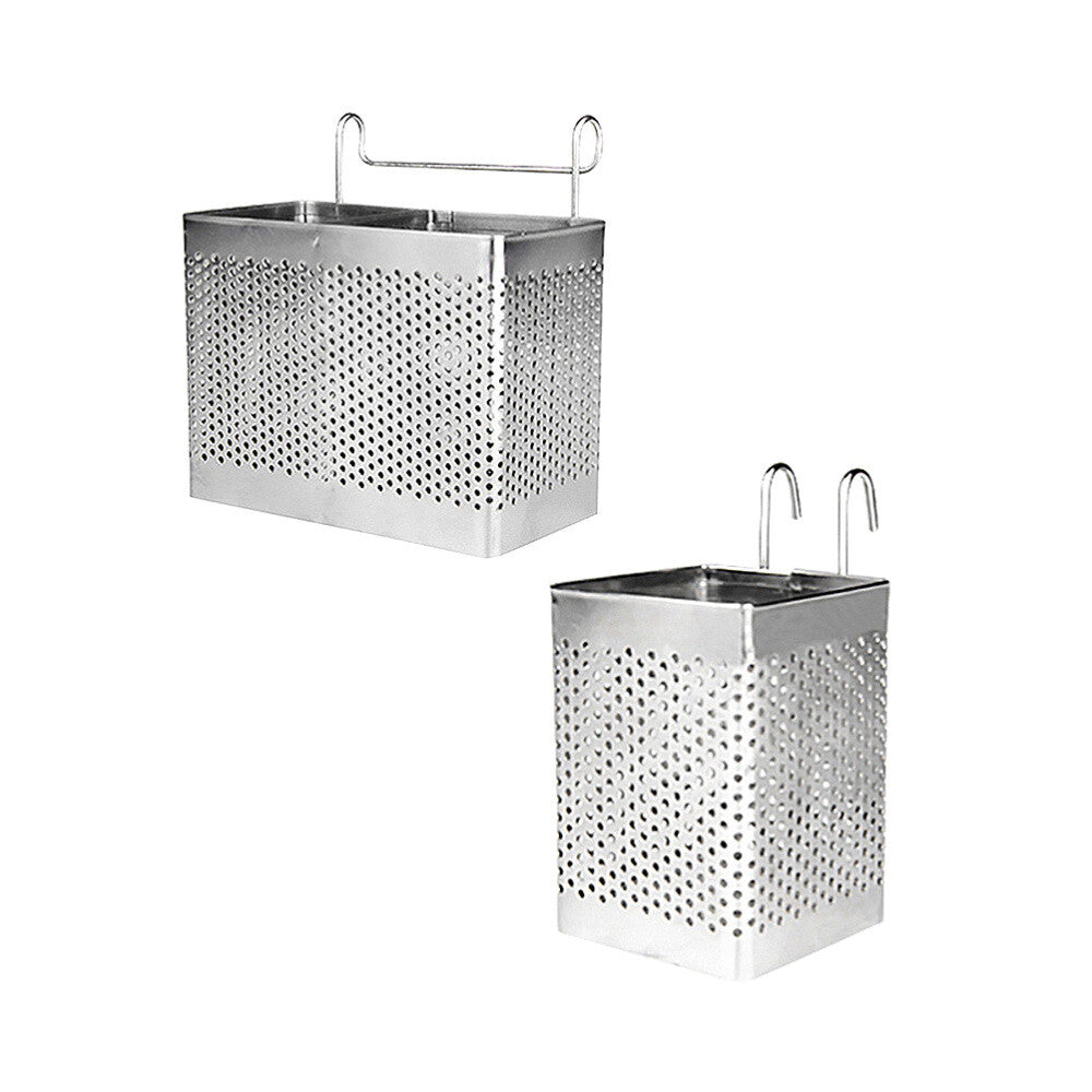 ya 25 2PCS Drying Rack Basket With Hooks Hanging Utensil Drainer Silverware Holder