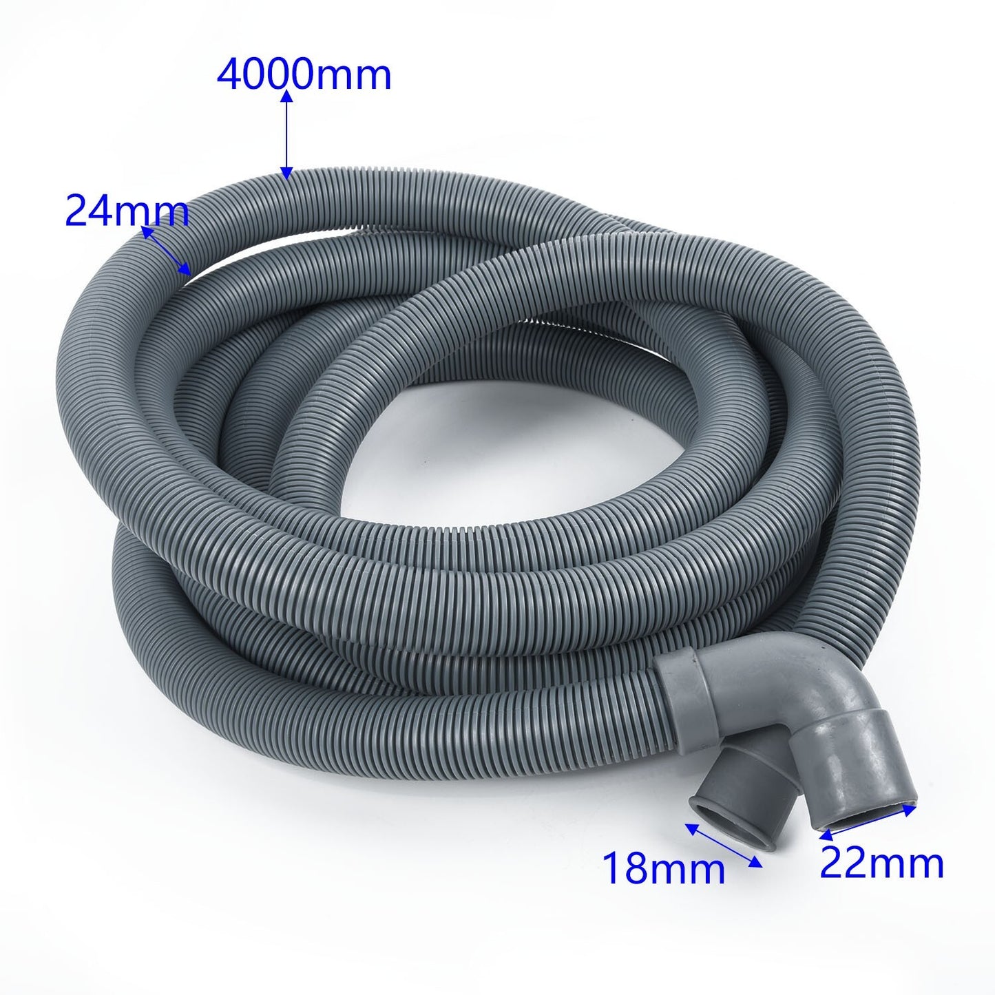 ya 26 Washing Machine Dishwasher Drain Hose Waste Pipe 4 Metre Extra Long PP NEW