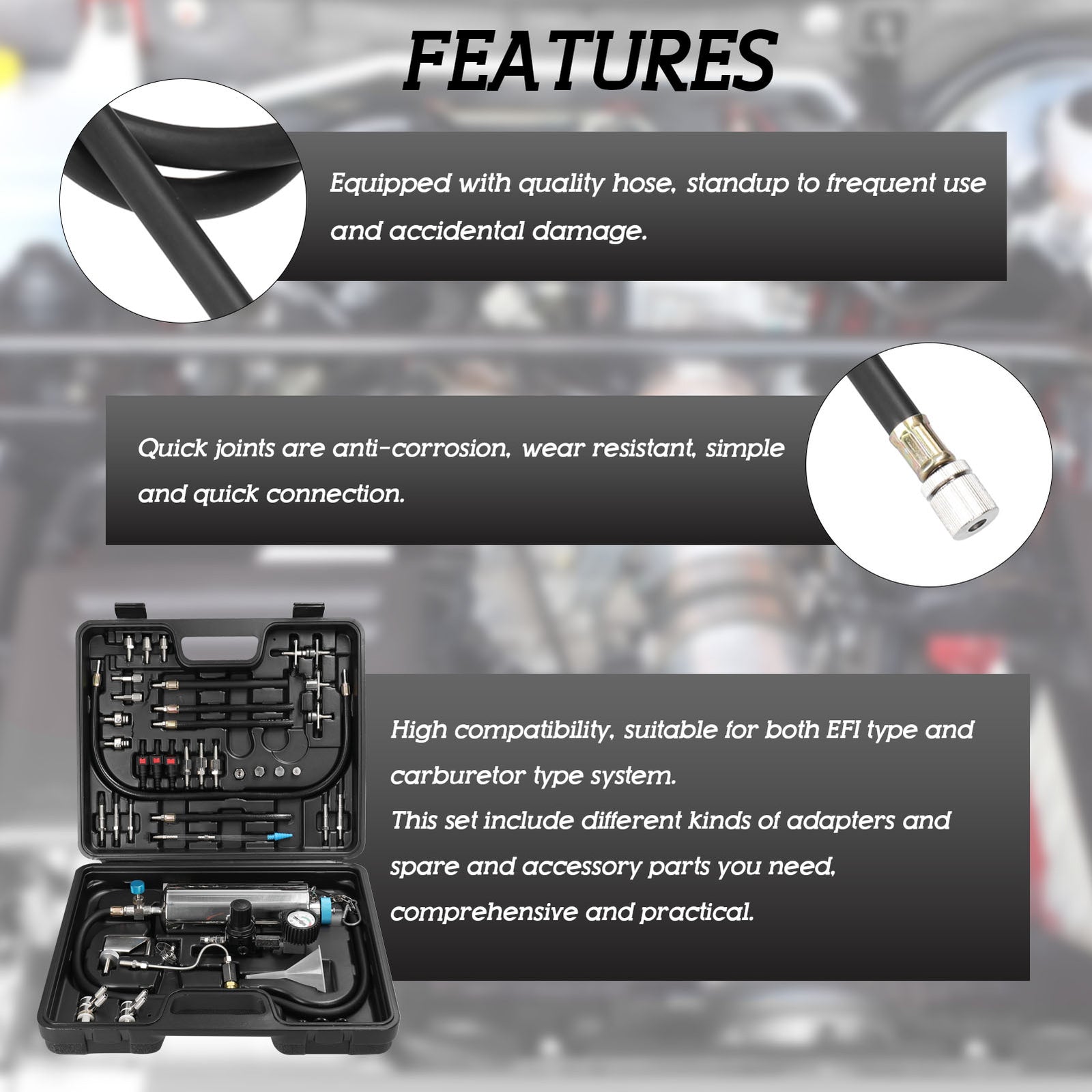 ya 5 8.7 Car Fuel Injection System Cleaning Tool Set Cleaner Throttle Washing Tool K