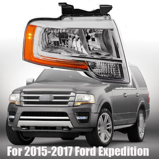 ya 10 10.28 Passenger Right Chrome Headlight For 2015-2017 Expedition 15-17 Headlight n