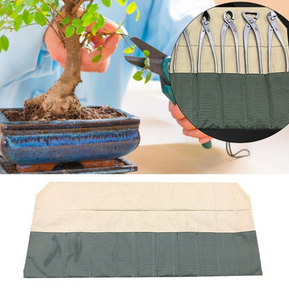 ya 26 Bonsais Tool Storage Bag Canvas Roll 10 Pocket Organizers for Gardeners