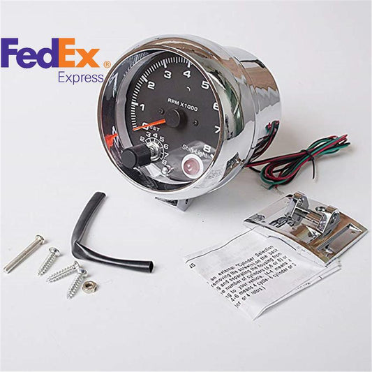 ya 1 7.8 Car Gauge 3.75 Tachometer 7 Colors Adjustable 0-8000 RPM Shift-Light 12V DC