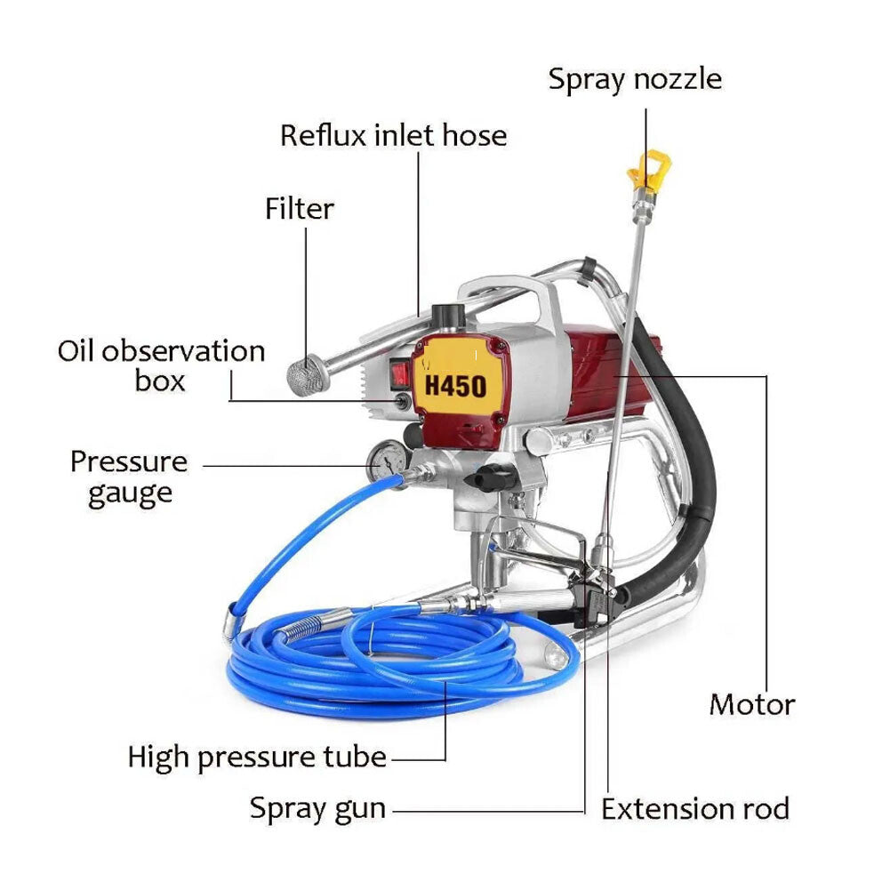 ya 26 450 portable DIY small airless panting spray machine for paint 110V