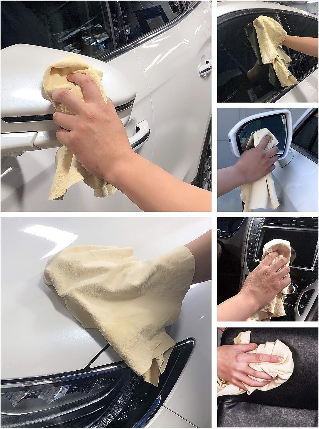 ya 5 8.7 Natural Chamois Leather Car Clean Washing Cloth Absorbent Drying Towel Universal