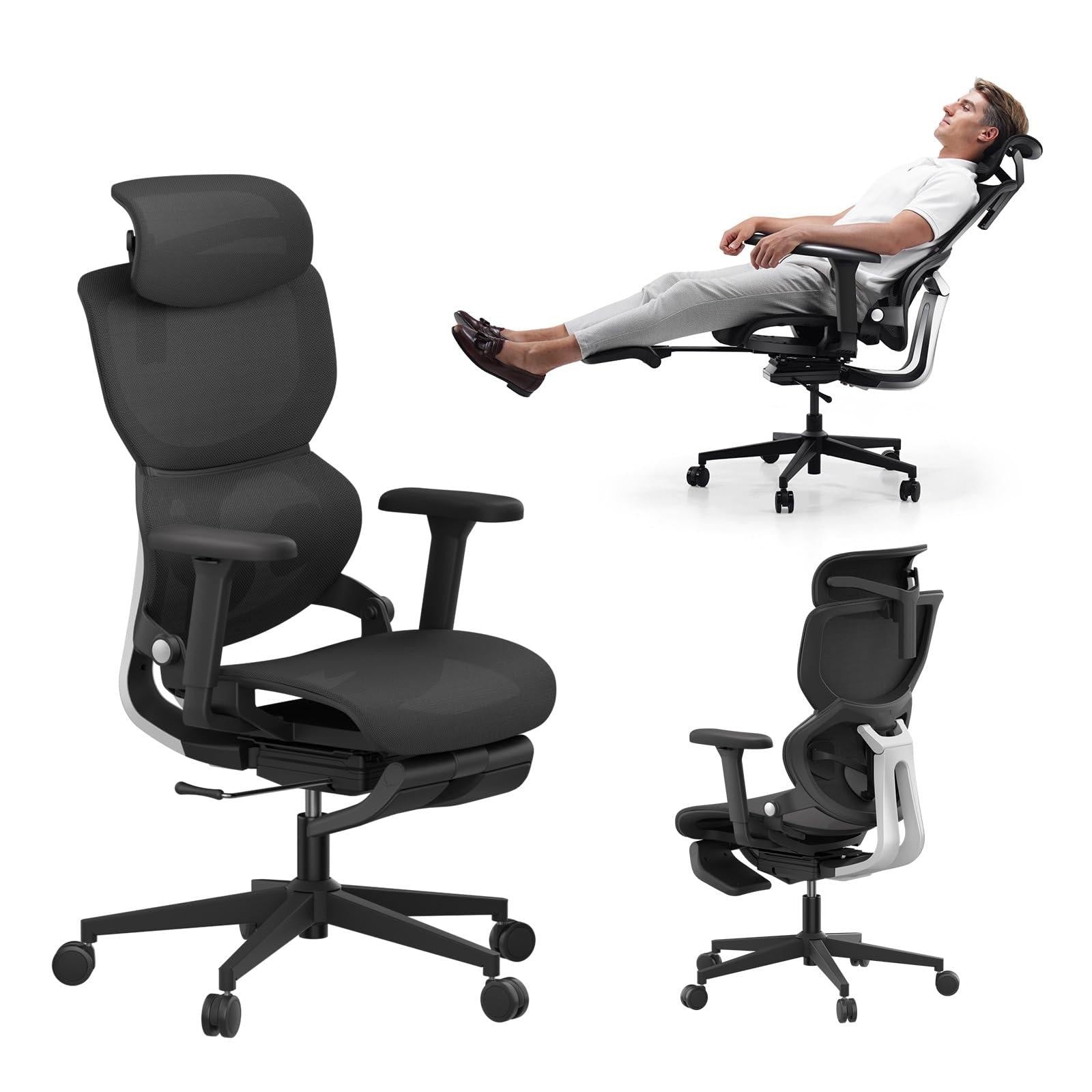 ya 16 Ergonomic Office Chair Mesh Back Q3-MT | W/Footrest & 2D Headrest | 140¡ã Tilt