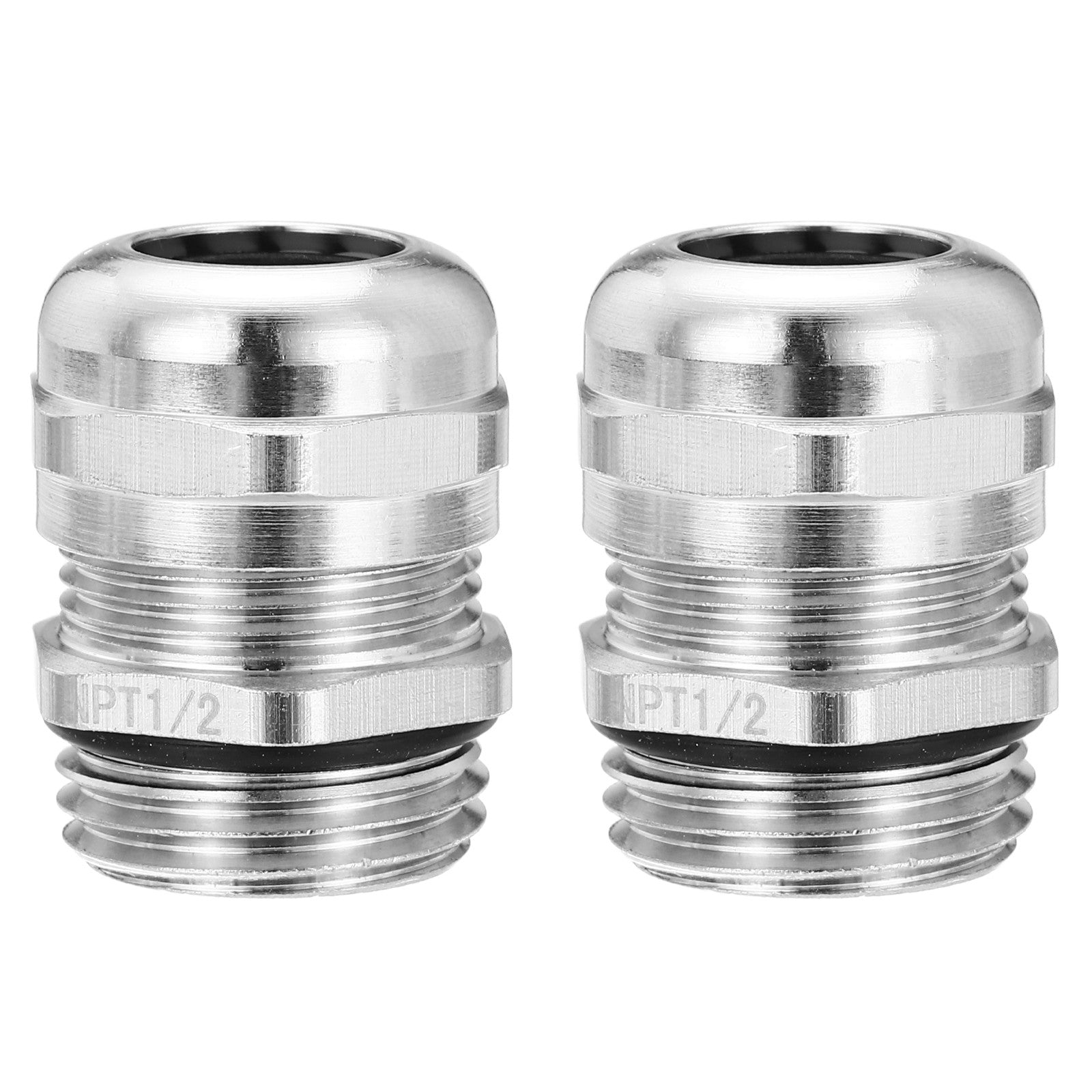 ya 5 8.7 2Pcs NPT1/2 Cable Gland 6-12mm Threaded Waterproof Connector Silver
