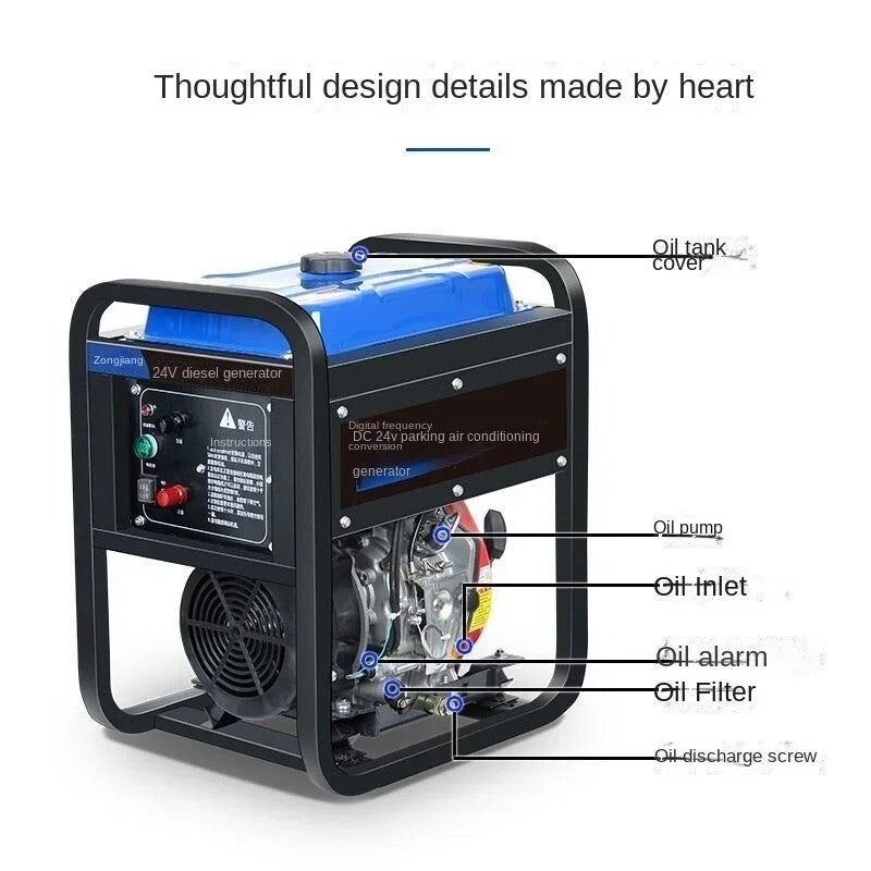 ya 26 24V 4KW equency Conversion Diesel Generator for Parking Air Conditioner 10L