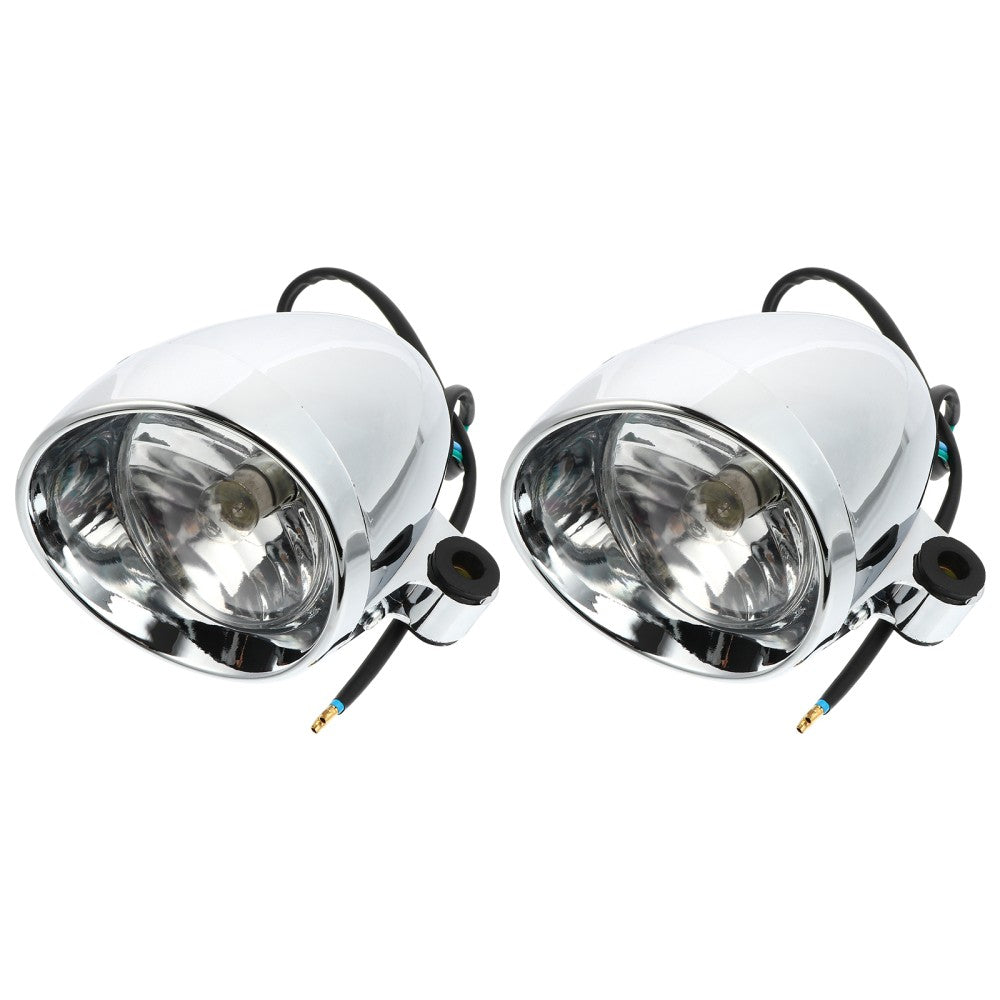 ya 4 6.17.2 2 Pcs Retro Bullet Fog Light Projector Lights Parts Motorbike Front