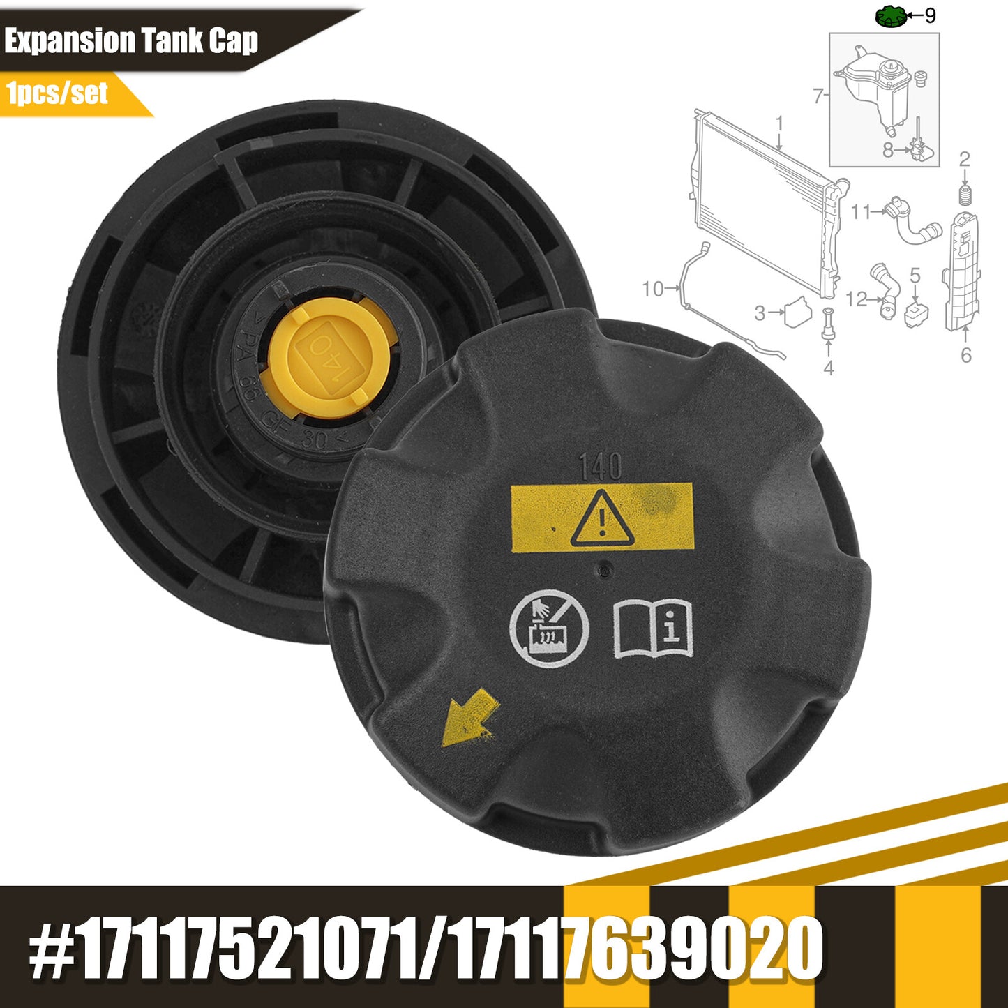 ya 27 7.20 for BMW E82 E90 E92 X3 X4 X5 Z4 F10 F30 Coolant Expansion Tank Cap 17117639020