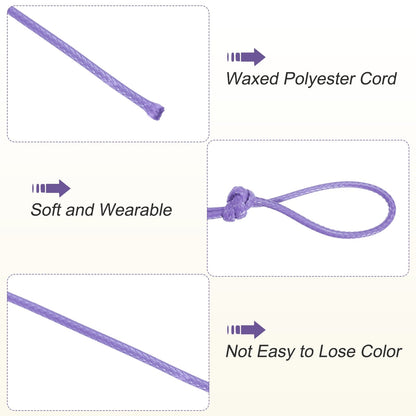 ya 5 8.7 Light Purple 2mm Waxed Cord 11 Yard Wax Bead Thread String for Jewelry Make