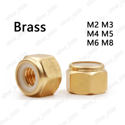 Brass DIN985 Nylon Insert Lock Nuts Hex Nylock Nuts M2 M3 M4 M5 M6 M8