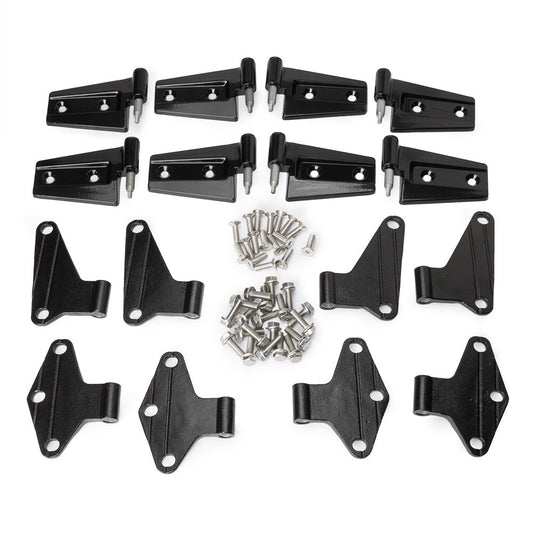 ya 11 6.6 For 2007-18 for Jeep for Wrangler JK Body Door Hinge Replacement Set Black Powder Coat